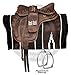 Manaal Enterprises Synthetic Treeless FREEMAX English Horse Saddles Tack, Free Matching Girth, Leather Straps, Aluminium Stirrup, Navajo Saddle Pad, Size 14 to 18 Inch (17″ Inches Seat, Brown)thumb 1