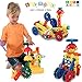 LoyToys Educational Engineering Building Blocks & Gears Set, 80 Piece for age 4-7 Boys & Girls. Best Gift, STEM Toy- Promote Hand & Eye Coordination, Fine Motor Skills & Creativity. Storage Bag Incl.