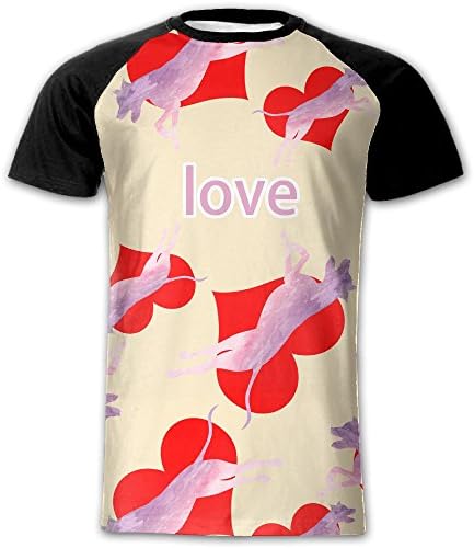QAS SHIRT I Heart My Dog Poodle 3D Print Mens Funny Raglan Short Sleeve T Shirt