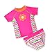 Baby Toddler Girl Swimsuit Set Kid Two Pieces Swimwear Rash Guard Pink 6t