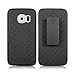 Galaxy S7 Case, Heavy Duty Samsung Galaxy S7 Belt Clip Case Super Slim Hard Shell Holster Clip Cover with Kickstand and Swivel Belt Clip for Galaxy S 7 Cell Phone Black