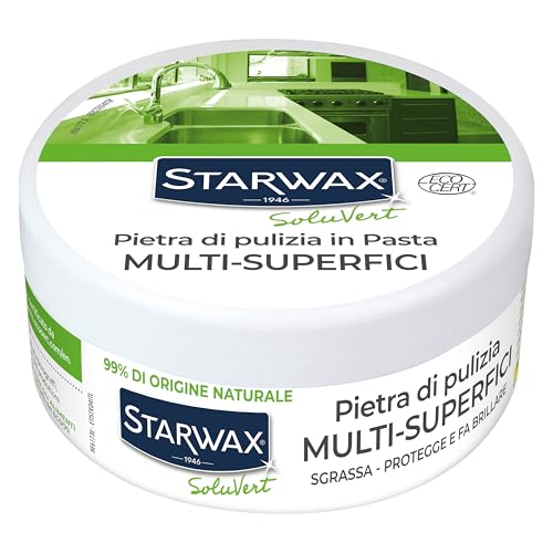 STARWAX Soluvert - Pietra bianca detergente multi superfici - Prodotto di pulizia multiuso - Profumo senza allergeni - 100% di materia attiva di origine naturale - 375 g
