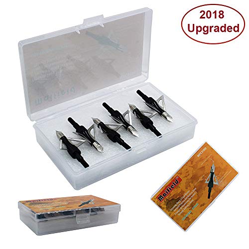 image for Maifield Archery Broadheads 100 Grain Bowhunting Arrow Head 3 Fixed Bl