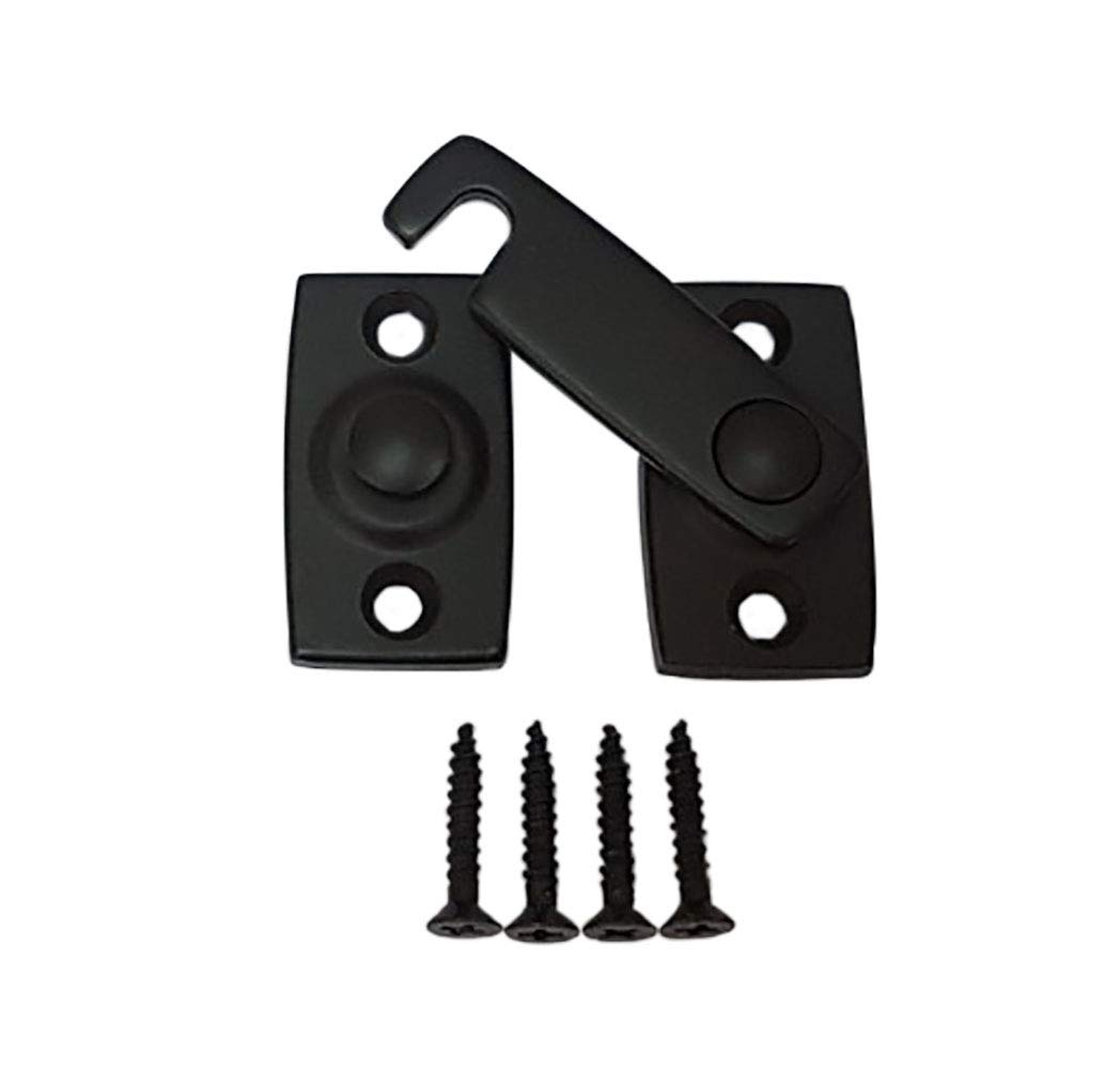 QCAA Solid Brass Shutter Bar/Door Latch, 7/8" x 2-3/32", ORB US10B (Oil-Rubbed Bronze), 1 Pack, Made in Taiwan