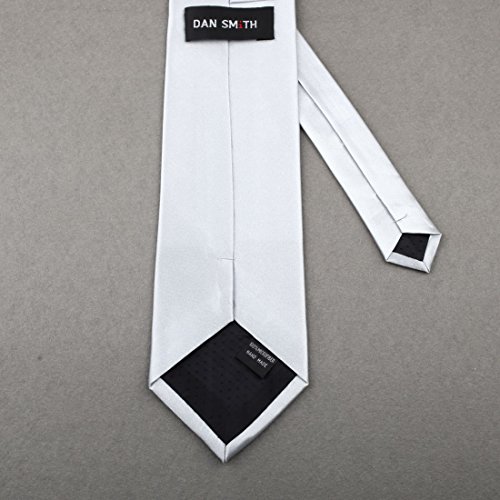 DAA3E01O Pure White Solid Woven Microfiber Tie Elegant Ties Leadership For Groom By Dan Smith