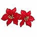 Festivous Wishel 12pcs Artificial Christmas Flowers Red Poinsettia Christmas Tree Ornaments