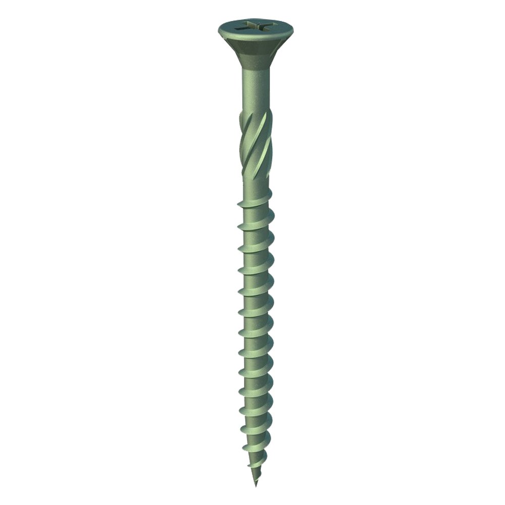 4.5 x 60mm TIMco Solo Decking Exterior Screws PZ2 Green (Box 200)
