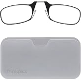 ThinOptics Pod Reading Glasses - Slim Armless Pocket Readers - White, Black 2.0x