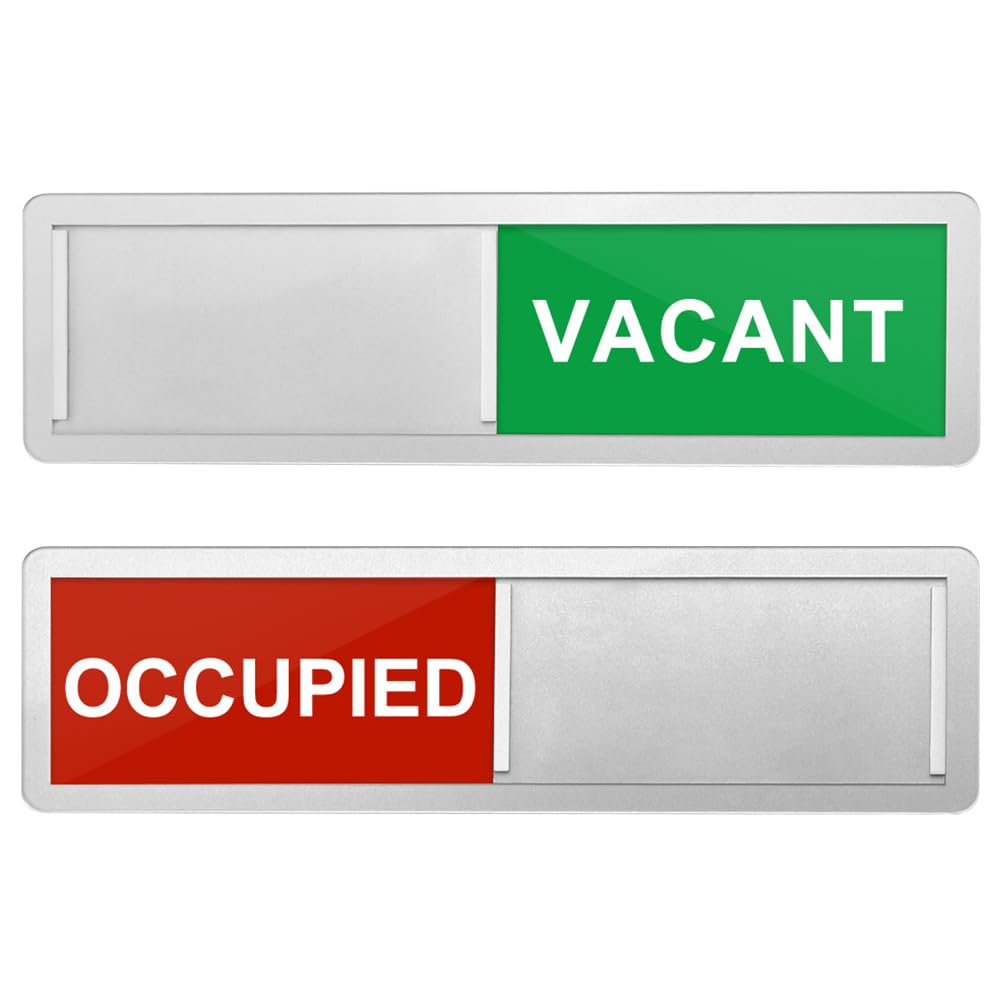 BUZIFU Vacant/Occupied Sliding Door Sign Restroom Sign Toilet Signs Privacy Signs Vacant Occupied Indicator Do Not Disturb Sign for Bathroom Home Office Conference Room, 1 Pack