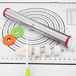 Rolling Pin and Pastry Baking Mat Set, Rolling Pins