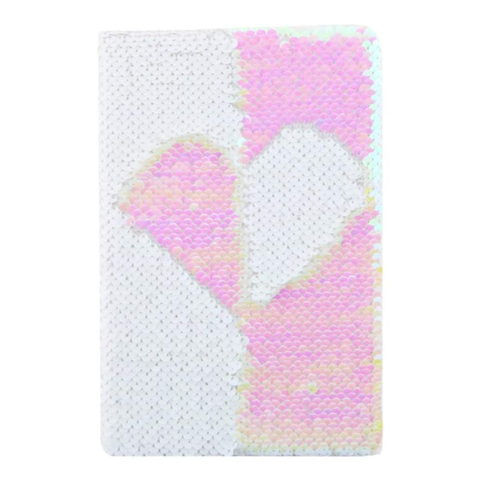 Magic A5 Reversible Sequin Notebook Sparkling Shiny Glittery Planner Journal Notebook Gift for Kids Adults (Light Pink)
