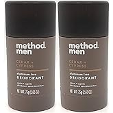 Method Men Aluminum Free Deodorant, Cedar & Cypress, 2.65 OZ. (2 Pack)