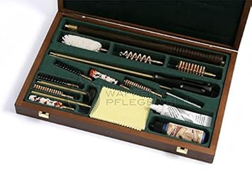 Großes Waffenpflegeset - PREMIUM - Kaliber 9 mm - Kaliber 7,62 mm - Kaliber 12 Schrot GA in Holzkiste