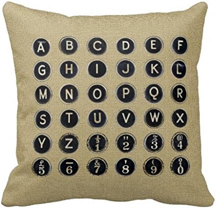 Typewriter Alphabet 18*18 pillow Case
