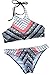CUPSHE Women's Rhombus Printing Halter Padding Bikini Set (L) Multicolor