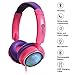 Contixo KB-300 Kid Safe Over The Ear Wireless Bluetooth LED Headphone w/Volume Limiter, Built-in Microphone, Micro SD, FM Stereo Radio (Pink + Purple) - Best Gift