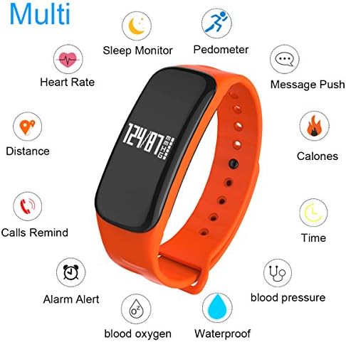 Fitness Tracker,WearPai Smart Bracelet Bluetooth Wireless Sleep Monitor Waterproof Wristband Pedometer Call Remind for IOS &amp; Android Smartphone