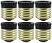 Pack of 6 E26 to E12 Converter Medium Screw E26 to Candelabra Screw E12 Socket Reducer Light Bulb Base Socket Adapter