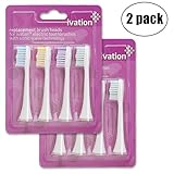 Replacement Brush Heads for: Ivation Rechargeable Electric Toothbrushes w/Sonic Wave Technology -2 Pack 4-Pieces , Color Coded