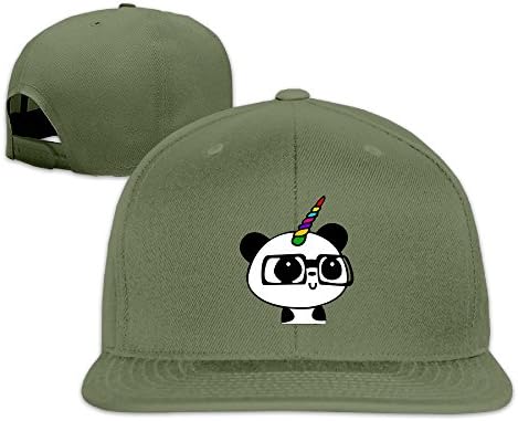 Matthew Schrock Unicorn Panda Unisex Hat Men Womens Punk Rock Snapback Hat Adjustable Hip Hop Hats Flat Baseball Cap ForestGreen