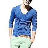 Zbrandy Men's V Neck T Shirts Half Sleeve Fitness