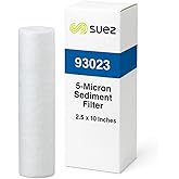 Suez Purtrex 93023 Sediment Water Filter – 5 Micron, 10" x 2.5" Universal Pre-Filter – RO System Compatible, Removes Dirt, Sand, Rust – USA Made, FDA Compliant