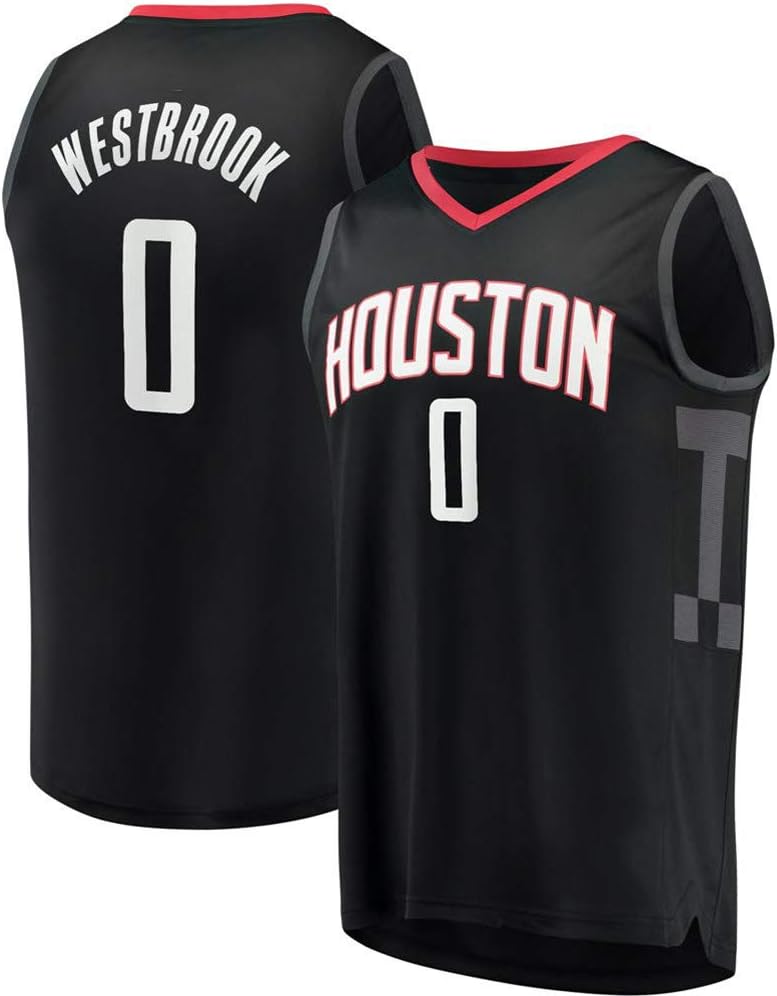 DCE Men's Basketball Jersey Russell Westbrook 0# Houston Rockets Basketball Fan Jersey Summer Basketball Vest Uniform Tops Basketball Jerseys Polyester Fiber Comfortable and Soft