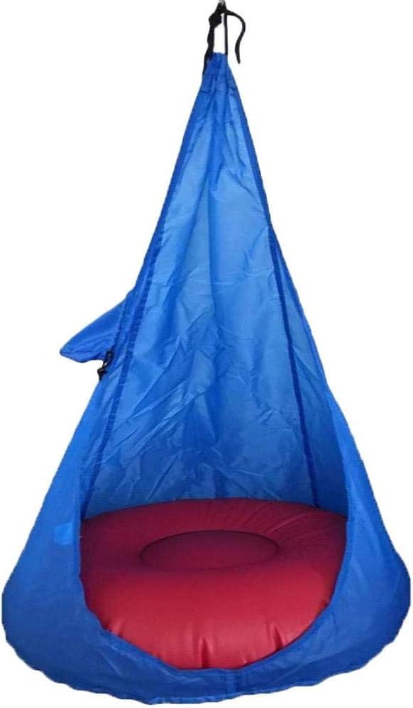 SNIIA Kids Swing Hammock Pod Chair Child's Rope Hanging Sensory Seat Nest Indoor Outdoor Use Inflatable Pillow