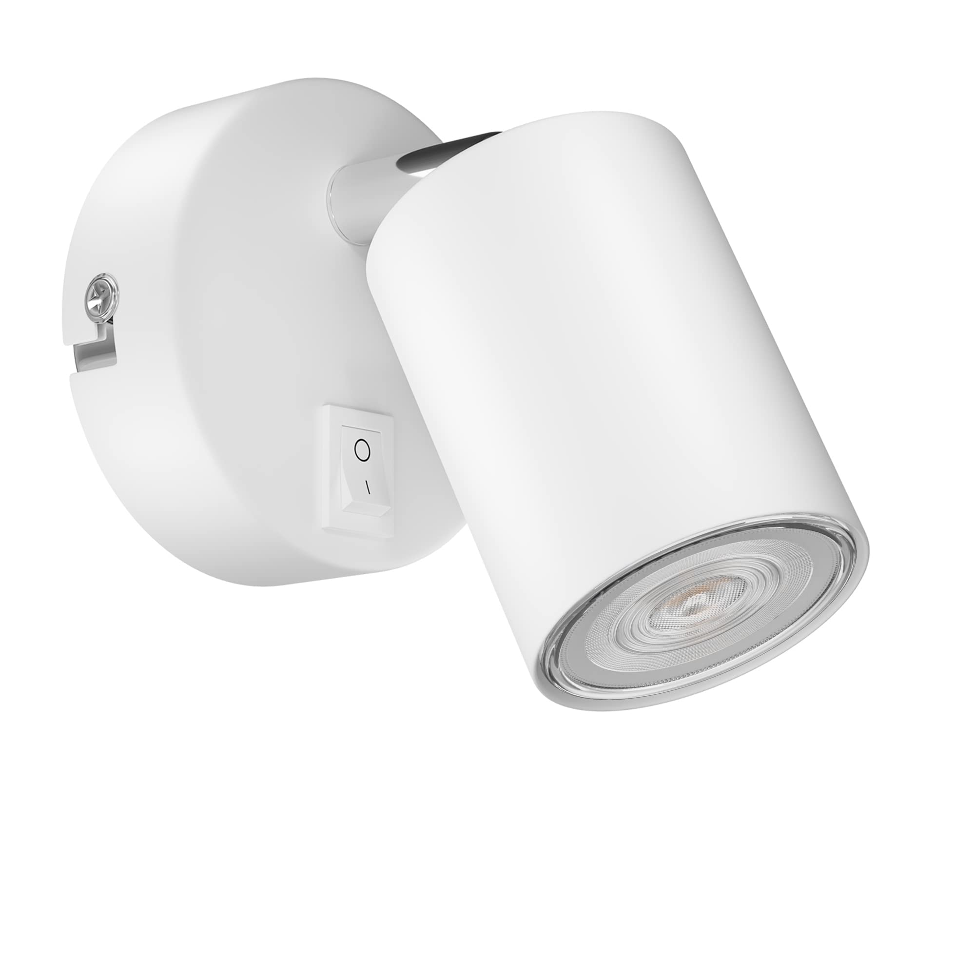ledscom.de Wall spot WAIKA, Single Light, with Switch, GU10 LED, PAR16, Warm White, 6,05W, 374lm, 70°, 3-Step dimmer