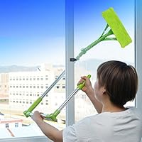 Syhonic Telescopic Foldable Handle Cleaning Glass Sponge Mop Cleaner Window Extendable Suitable for High-Rise Glass Window Bathroom