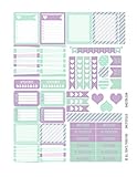 Monthly Planner Stickers Mint Lilac Heart Sampler Planner Labels Fits Erin Condren Life Planner