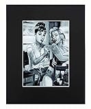 Audrey Hepburn Marilyn Monroe Tattoo Tattooing Portrait Dope Cool 8x10 Black Matted Art Artworks Print Paintings Printed Picture Photograph Poster Gift Wall Decor Display USA Seller