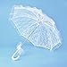 AerWo White Handmade Battenburg Lace Flower Girls Parasol Wedding Bridal Braidsmaid Sun Umbrella Wedding Decoration