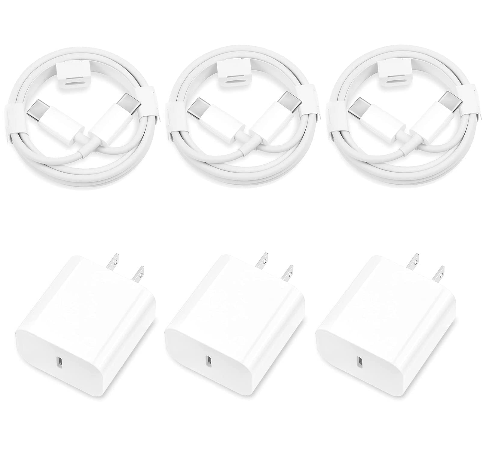 Photo 1 of [MFi Certified] iPhone 17 16 Pro Max Charger Fast Charging, 3 Pack PD 20W USB C Wall Charger Block with 6FT USB C to C Charging Cable for iPhone 17/17 Pro/17 Pro Max/Air/16/16 Pro Max/15/15 Pro Max