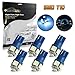 Partsam T10 194 168 LED Light Bulbs Interior Dome Map License Plate LED Lights - Ice Blue 6Pcs