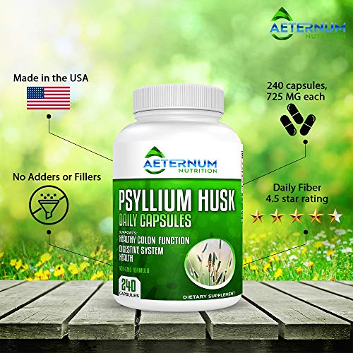 Psyllium Husk Caps USA Made Premium All Natural Fiber Supplement
