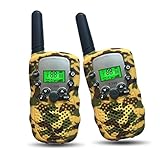 Boys Toys 4-8 Year Old Joyfun Walkie Talkies for Kids 2 Mile Rang for Outdoor Adventures Camping and Hiking Yellow Twin-Pair
