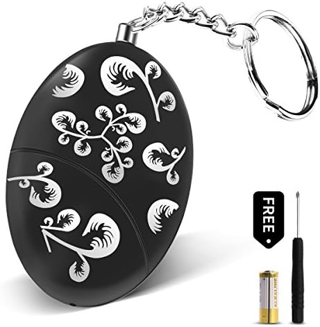 Personal Alarm, SEEWE 120 DB Emergency Security Alarm Keychain for Safety of Kids, Girls, Students, Joggers, Night Workers (Free Batteries+Screwdriver Included) (1, Flower)