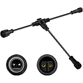 WOOLZ 9.8FT Outdoor Extension Cord with 2 Core 2 pin Black Plastics IP65 T Shape Tee Connector for Extend SUNTHIN Adapter Landscape Spotlight Warm White,UL