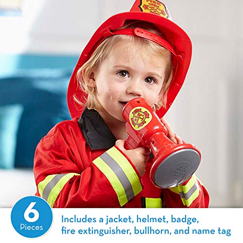 melissa & doug fire chief role play costume dress-up set 