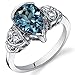 PEORA London Blue Topaz Teardrop Ring for Women 925 Sterling Silver, Natural Gemstone, 2 Carats Pear Shape 10x7mm, Size 9, December Birthstone Ring, Promise, Engagement, Wedding Ring