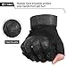 Ftiier Tactical Gloves Military Rubber Hard Knuckle Gloves Fingerless/Half Finger Outdoor Gloves for Cycling Motorcycle-M