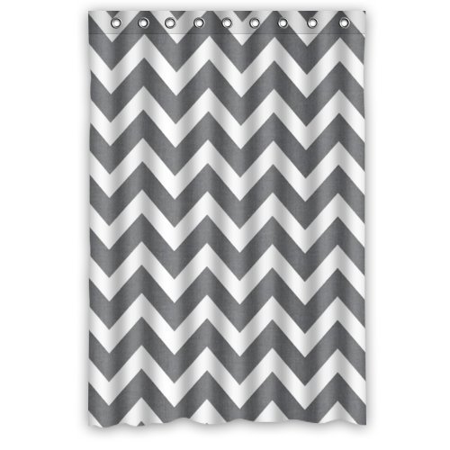 48 Width X 72 Height Stylish Lovely Grey And White Chevron