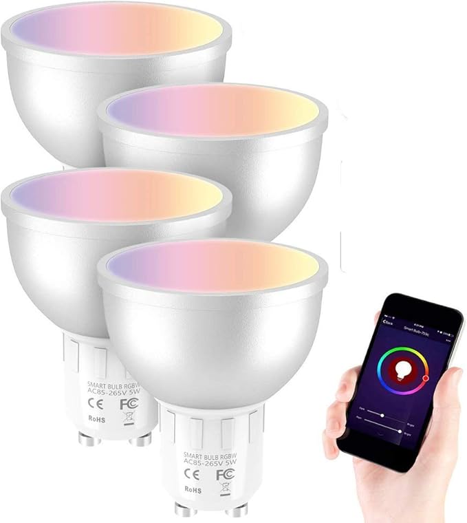 WANGLAI Ampoule Intelligente, 5W Ampoule Connectée WiFi Couleurs RGB Compatible avec Amazon