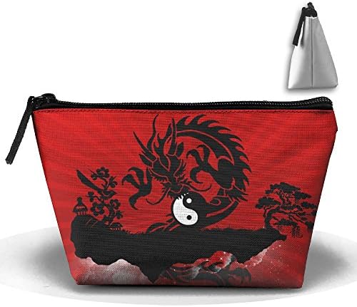 Yin Yang Dragon Trapezoid Toiletry Bag Cosmetic Bag Hanging Hook For Girls Travel Cosmetic Bags