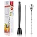 Mullier Stainless Steel Cocktail Muddler Set- Deluxe Drink Muddler Bar Tool, Mixing Spoon & Straw Barware Set- Premium Cocktail Making Kit For Delicious Drinks & Natural Refreshments
