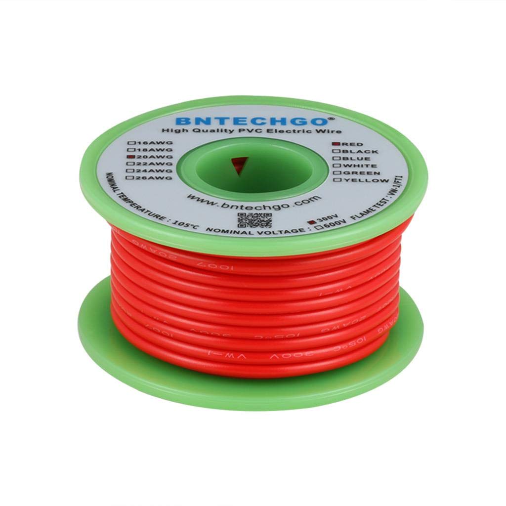 BNTECHGO 22 Gauge PVC 1007 Electric Wire Green 50 ft 22 AWG 1007 Hook