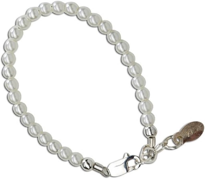 Precious sterling silver bracelet with intricate dainty little white Swarovski pearls - perfect for baptisms or christenings! Size Medium 1-5 Years