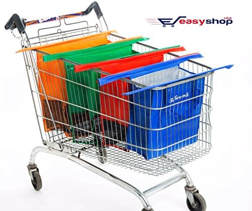 Easy Shop USA - Reusable Shopping Cart Trolley Bags –Compact – Foldable-Sturdy And Eco-Friendly – Easily Organize Groceries And Make Checkout A Breeze - FREE BONUS EBOOK WITH EVERY ORDER.