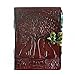 TUZECH Tree of Life with Wolves Vintage Book of Shadows Handmade Leather Journal Diary Notebook Seven Chakra Gift for Men Women Him Her With Leather Bound 7X5 Inches